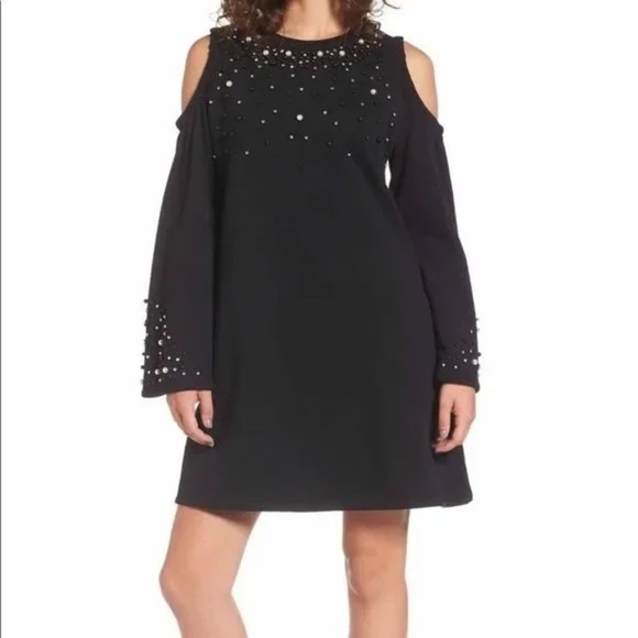 bp Dresses & Skirts - 5 for $25 ВP cold shoulder beaded sweatshirt dress fleece dress